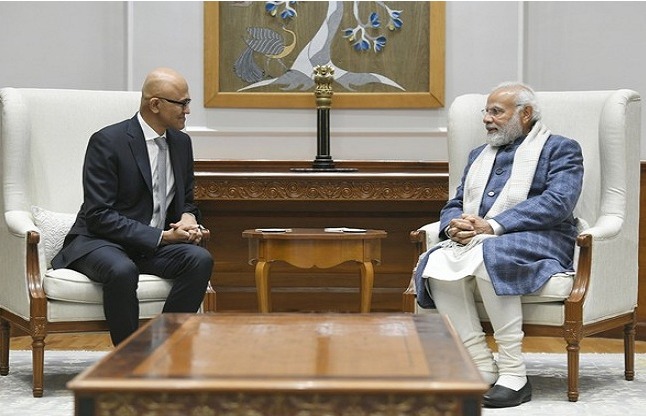 'Microsoft CEO met Prime Minister Modi, said - will make India's Digital Ind'